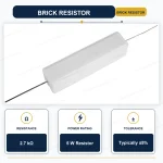 مقاومت 2.7K-5W آجري