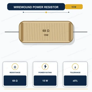 مقاومت 68R-15W 5% سيمي